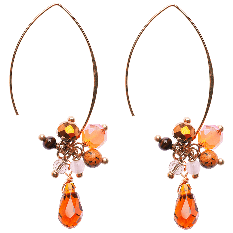 Orange blossom long earrings