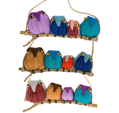 Owls - Family of 4 - 3/pk